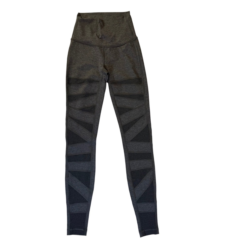 Lululemon Mesh Panel High Rise Leggings Heathered Charcoal Gray Mens Size 2